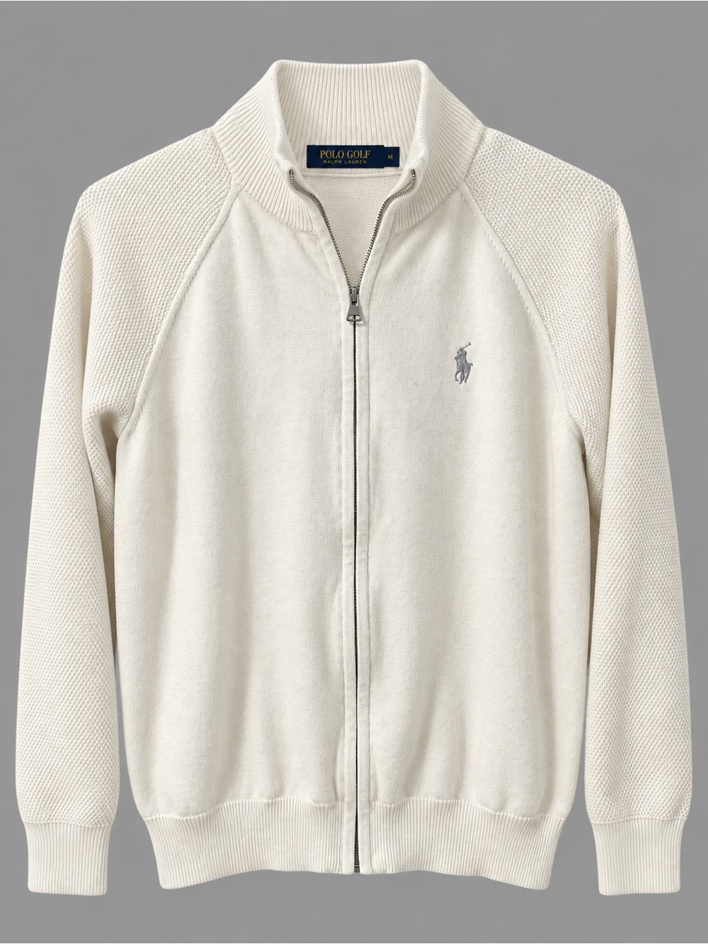 Women’s Polo Golf by Ralph Lauren Cream Full-Zip Knit Cardigan size medium